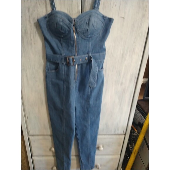 Denham Boulevard Los Angeles Adjustable Zip Romper Jumpsuit Medium Nwt Y2K Boho - Picture 3 of 14